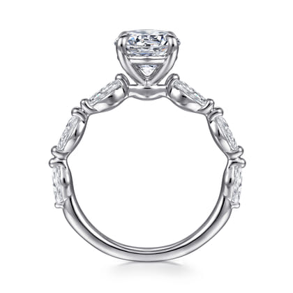 Caitte - 14K White Gold Round Double Prong Diamond Engagement Ring