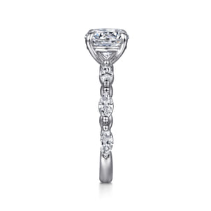 Caitte - 14K White Gold Round Double Prong Diamond Engagement Ring
