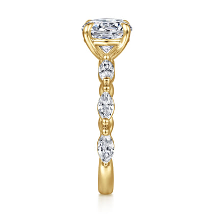 Caitte - 14K Yellow Gold Round Double Prong Diamond Engagement Ring
