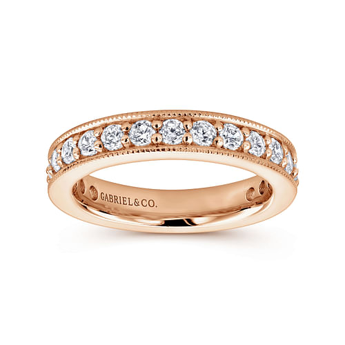 Calabria - 14K Rose Gold Channel Prong Set Diamond Eternity Band - 0.85 ct - Shot 4