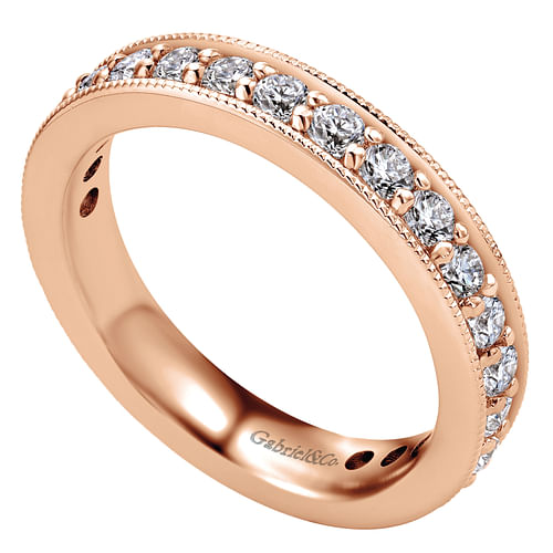 Calabria - 14K Rose Gold Channel Prong Set Diamond Eternity Band - 0.9 ct - Shot 3