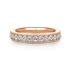 Calabria - 14K Rose Gold Channel Prong Set Diamond Eternity Band