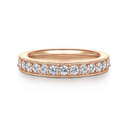 Calabria - 14K Rose Gold Channel Prong Set Diamond Eternity Band