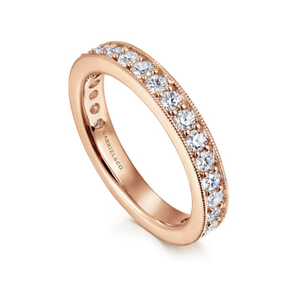Calabria - 14K Rose Gold Channel Prong Set Diamond Eternity Band