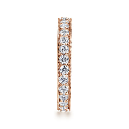 Calabria - 14K Rose Gold Channel Prong Set Diamond Eternity Band