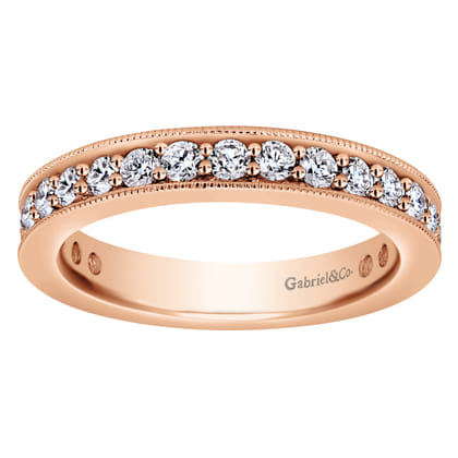 Calabria - 14K Rose Gold Channel Prong Set Diamond Eternity Band