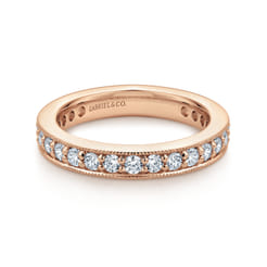 Calabria - 14K Rose Gold Channel Prong Set Diamond Eternity Band