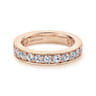 Eternity Band Wedding Ring in 14k Rose Gold with Round Natural Diamond at Gabriel & Co.