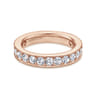 Eternity Band Wedding Ring in 14k Rose Gold with Round Natural Diamond at Gabriel & Co.