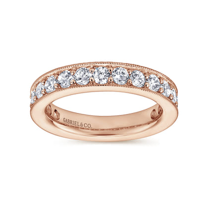 Calabria - 14K Rose Gold Channel Prong Set Diamond Eternity Band