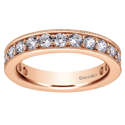 Calabria - 14K Rose Gold Channel Prong Set Diamond Eternity Band