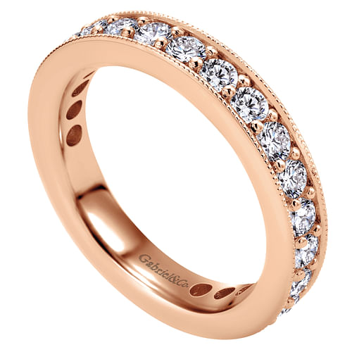 Calabria - 14K Rose Gold Channel Prong Set Diamond Eternity Band - 1.5 ct - Shot 3