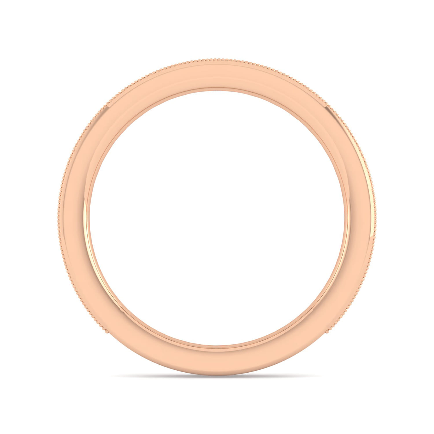 Straight Wedding Ring in 14k Rose Gold with Round Natural Diamond at Gabriel & Co. - Shot 2
