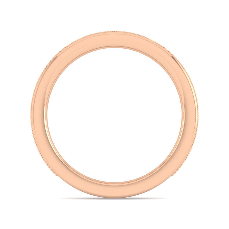 Straight Wedding Ring in 14k Rose Gold with Round Natural Diamond at Gabriel & Co. - Shot 2