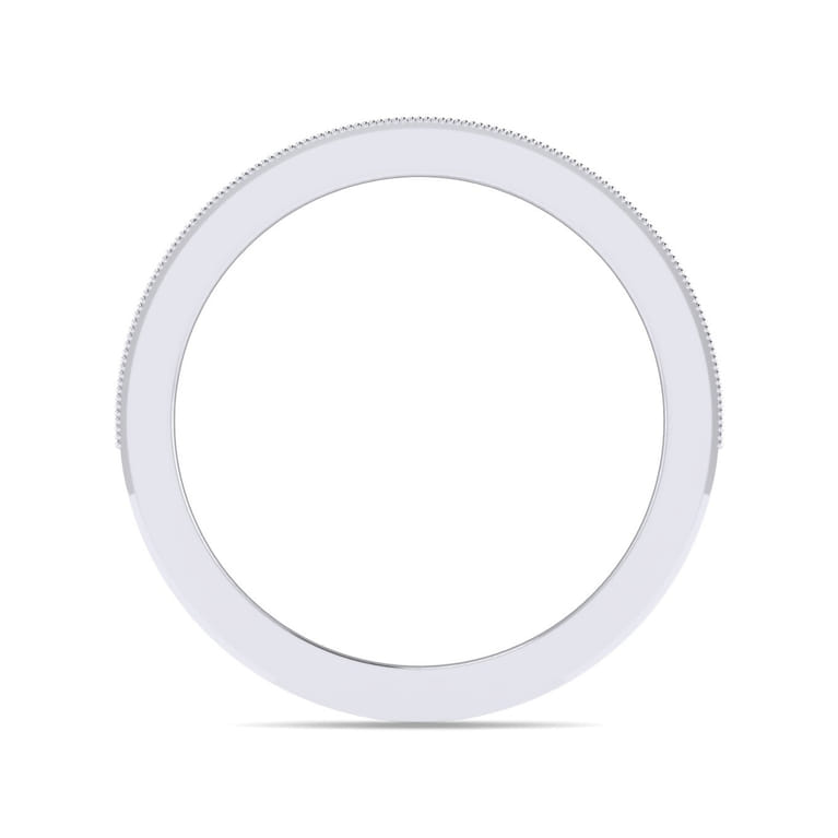 Straight Wedding Ring in 14k White Gold with Round Natural Diamond at Gabriel & Co. - Shot 2