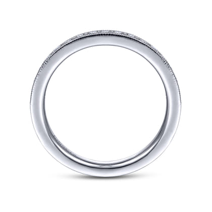 Calabria - 14K White Gold Channel Prong Diamond Anniversary Band with Milgrain