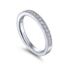 Straight Wedding Ring in 14k White Gold with Round Natural Diamond at Gabriel & Co.