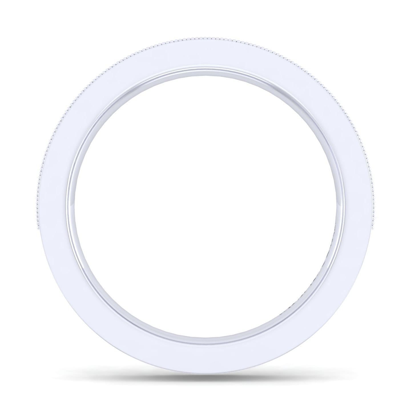 Straight Wedding Ring in 14k White Gold with Round Natural Diamond at Gabriel & Co. - Shot 2