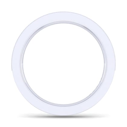 Calabria - 14K White Gold Channel Prong Diamond Anniversary Band with Milgrain