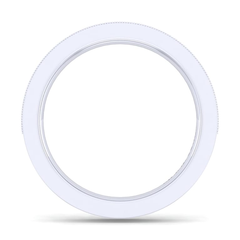 Straight Wedding Ring in 14k White Gold with Round Natural Diamond at Gabriel & Co. - Shot 2