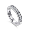 Straight Wedding Ring in 14k White Gold with Round Natural Diamond at Gabriel & Co.