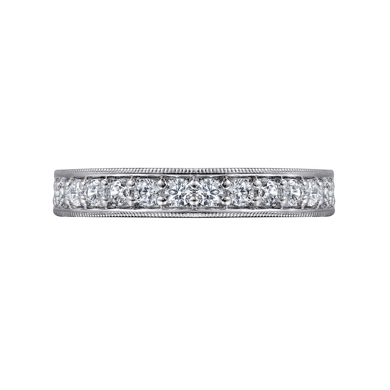 Straight Wedding Ring in 14k White Gold with Round Natural Diamond at Gabriel & Co. - Shot 6