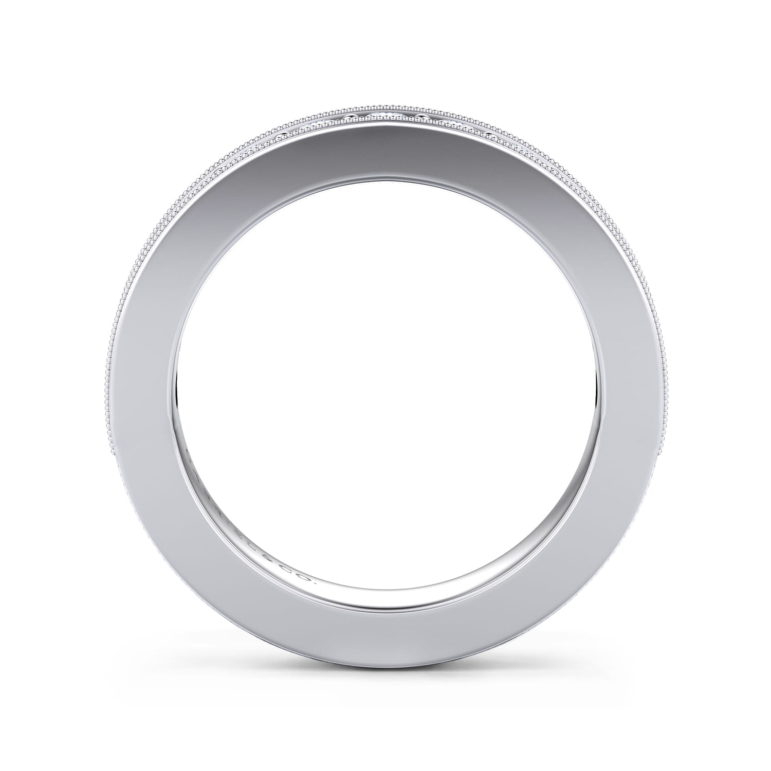 Straight Wedding Ring in 14k White Gold with Round Natural Diamond at Gabriel & Co. - Shot 2