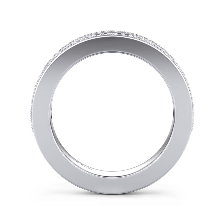Straight Wedding Ring in 14k White Gold with Round Natural Diamond at Gabriel & Co. - Shot 2