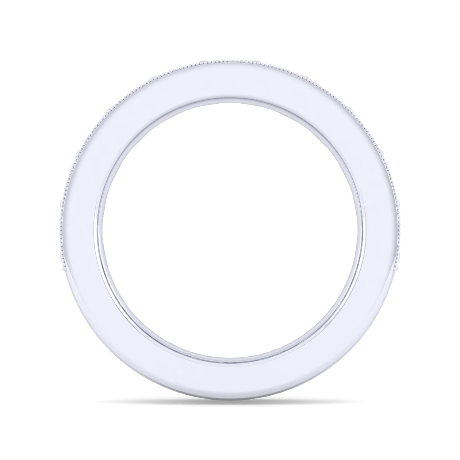 Straight Wedding Ring in 14k White Gold with Round  at Gabriel & Co. - Shot 2