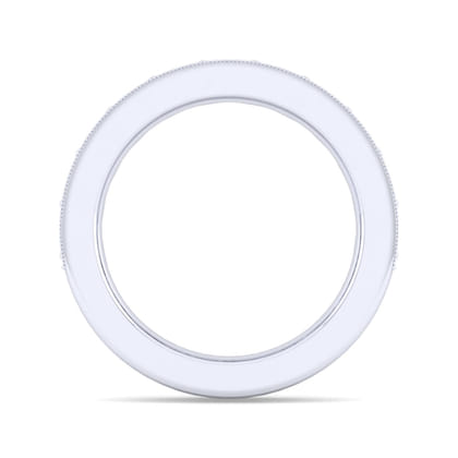 Calabria - 14K White Gold Channel Prong Diamond Anniversary Band with Milgrain