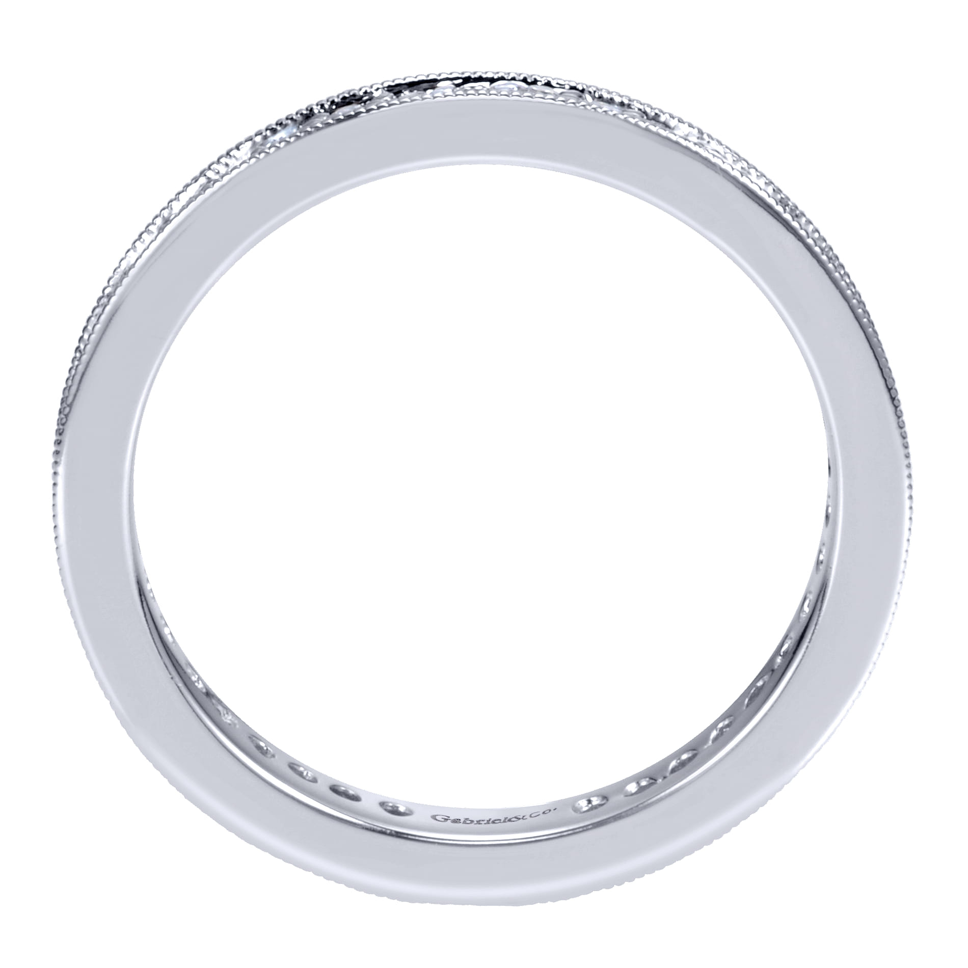 Eternity Band Wedding Ring in 14k White Gold with Round Natural Diamond at Gabriel & Co. - Shot 2