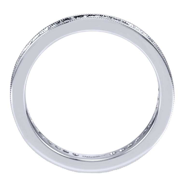 Eternity Band Wedding Ring in 14k White Gold with Round Natural Diamond at Gabriel & Co. - Shot 2