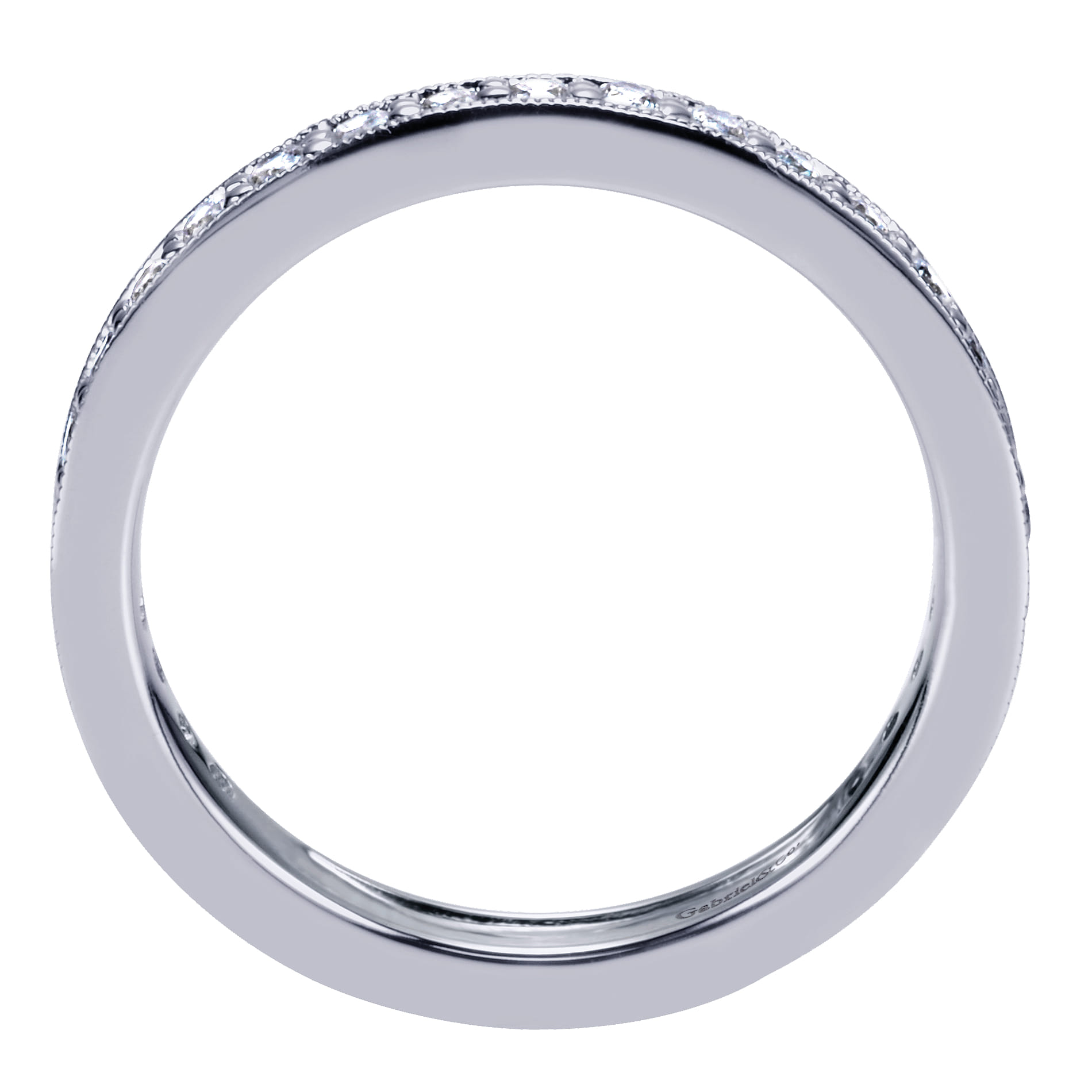Eternity Band Wedding Ring in 14k White Gold with Round Natural Diamond at Gabriel & Co. - Shot 2
