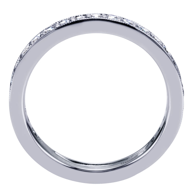 Eternity Band Wedding Ring in 14k White Gold with Round Natural Diamond at Gabriel & Co. - Shot 2