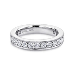 Calabria - 14K White Gold Channel Prong Set Diamond Eternity Band
