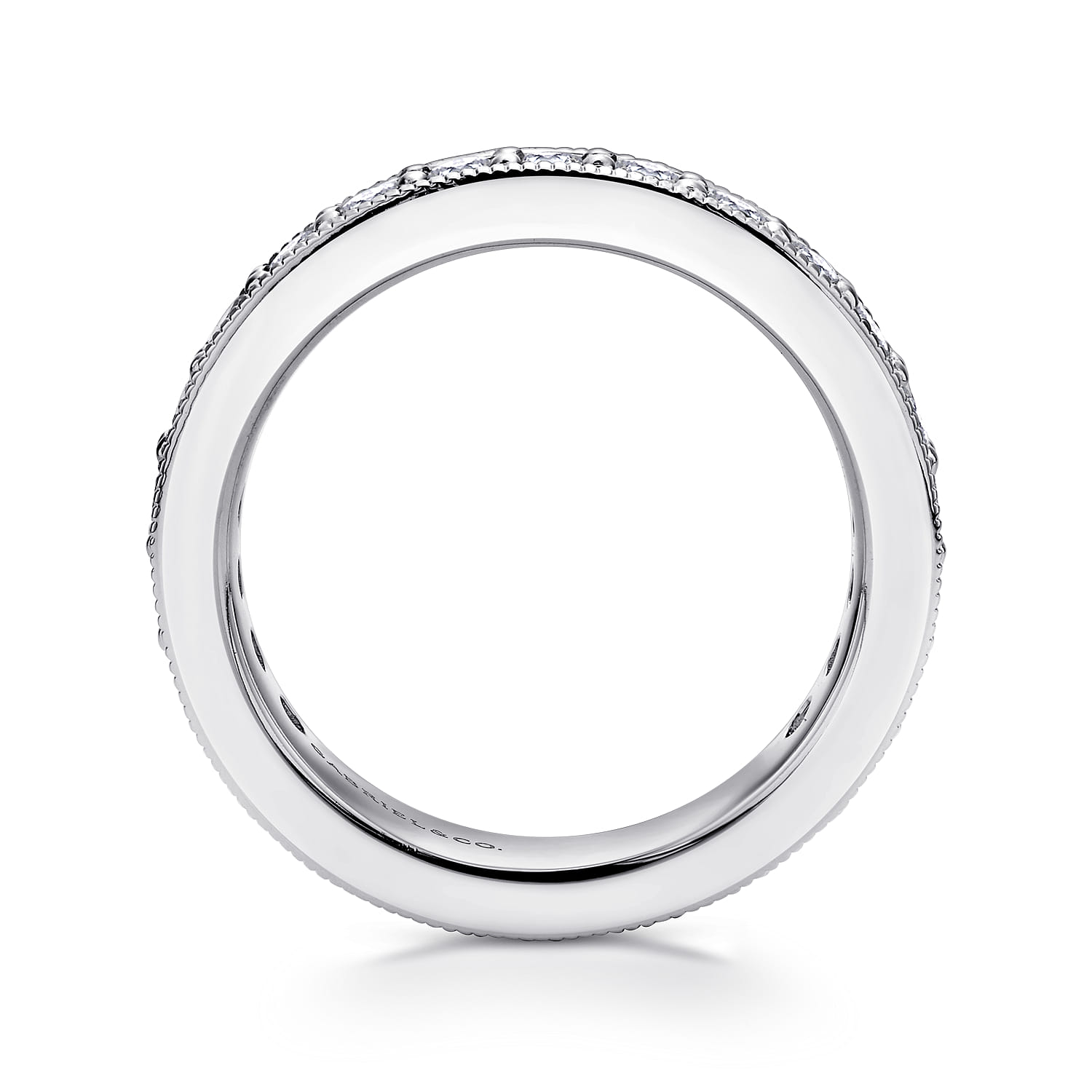 Eternity Band Wedding Ring in 14k White Gold with Round Natural Diamond at Gabriel & Co. - Shot 2