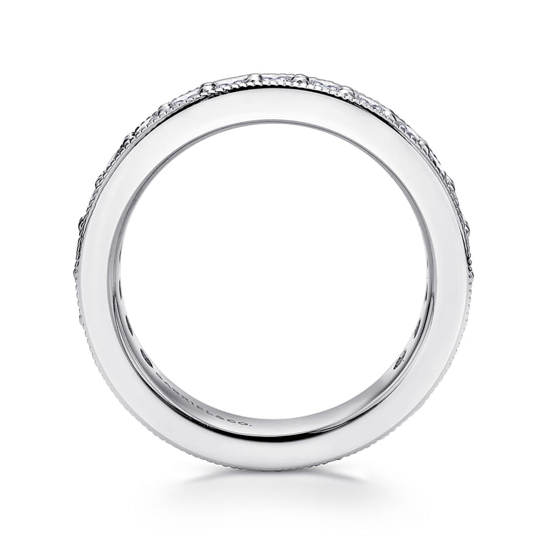 Eternity Band Wedding Ring in 14k White Gold with Round Natural Diamond at Gabriel & Co. - Shot 2