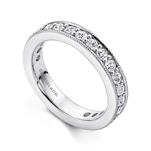 Calabria - 14K White Gold Channel Prong Set Diamond Eternity Band - 0.85 ct - Shot 3