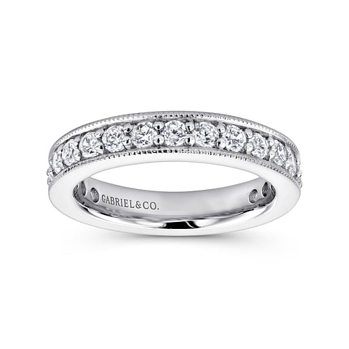 Calabria - 14K White Gold Channel Prong Set Diamond Eternity Band - 0.85 ct - Shot 4