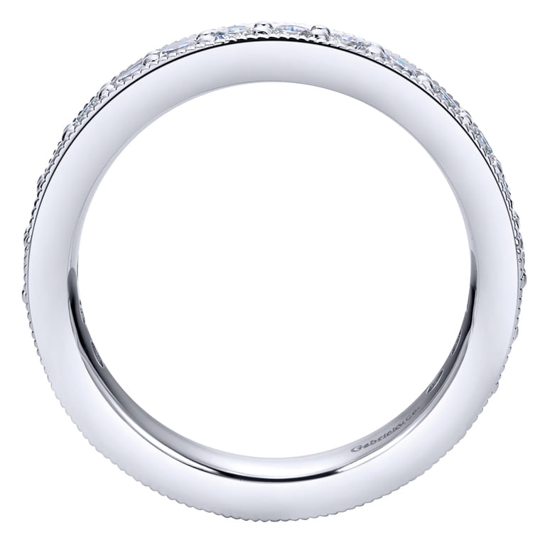 Eternity Band Wedding Ring in 14k White Gold with Round Natural Diamond at Gabriel & Co. - Shot 2