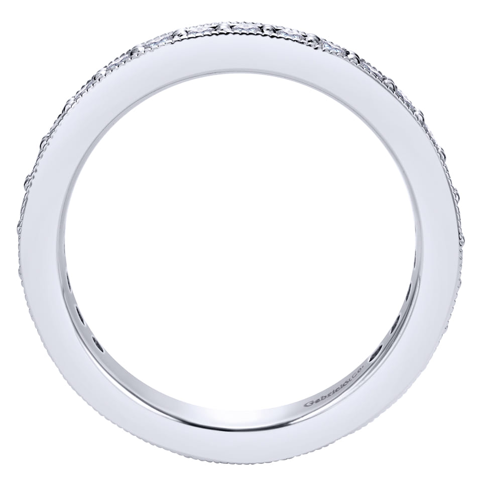 Eternity Band Wedding Ring in 14k White Gold with Round Natural Diamond at Gabriel & Co. - Shot 2
