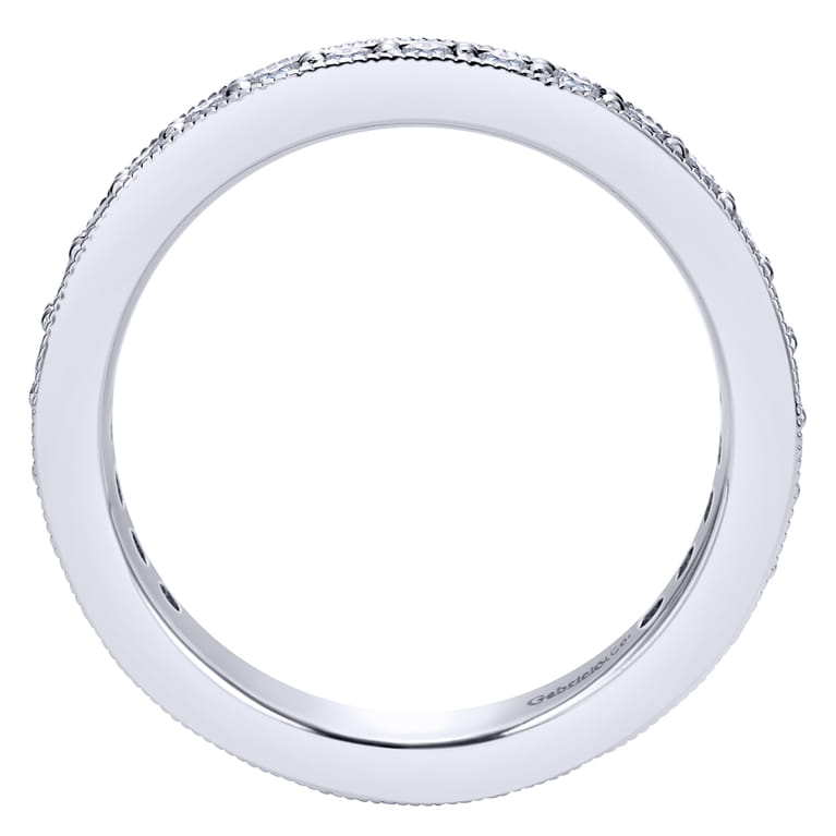 Eternity Band Wedding Ring in 14k White Gold with Round Natural Diamond at Gabriel & Co. - Shot 2