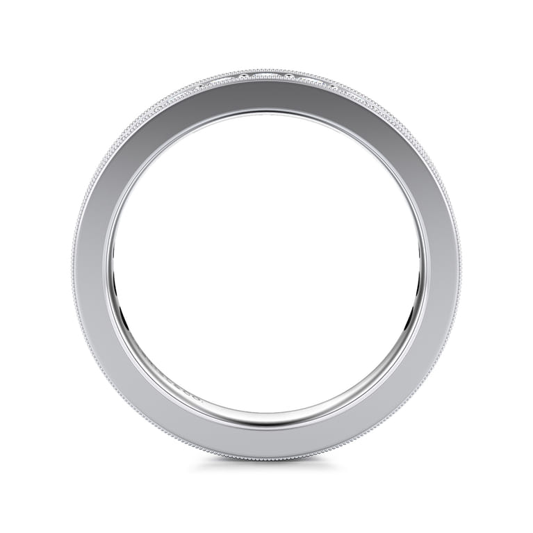 Eternity Band Wedding Ring in 14k White Gold with Round Natural Diamond at Gabriel & Co. - Shot 2