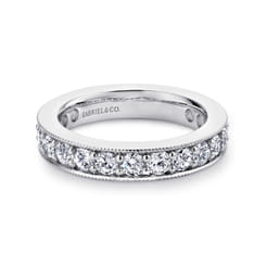 Calabria - 14K White Gold Channel Prong Set Diamond Eternity Band