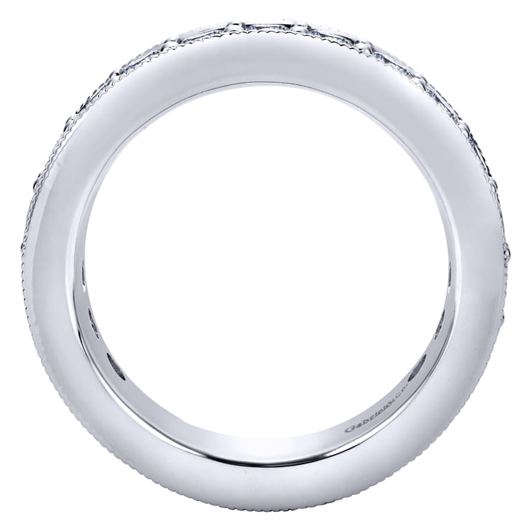 Eternity Band Wedding Ring in 14k White Gold with Round Natural Diamond at Gabriel & Co. - Shot 2