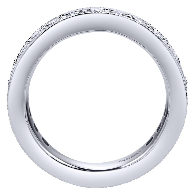 Eternity Band Wedding Ring in 14k White Gold with Round Natural Diamond at Gabriel & Co. - Shot 2