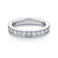 Calabria - 14K White Gold Channel Prong Set Diamond Eternity Band
