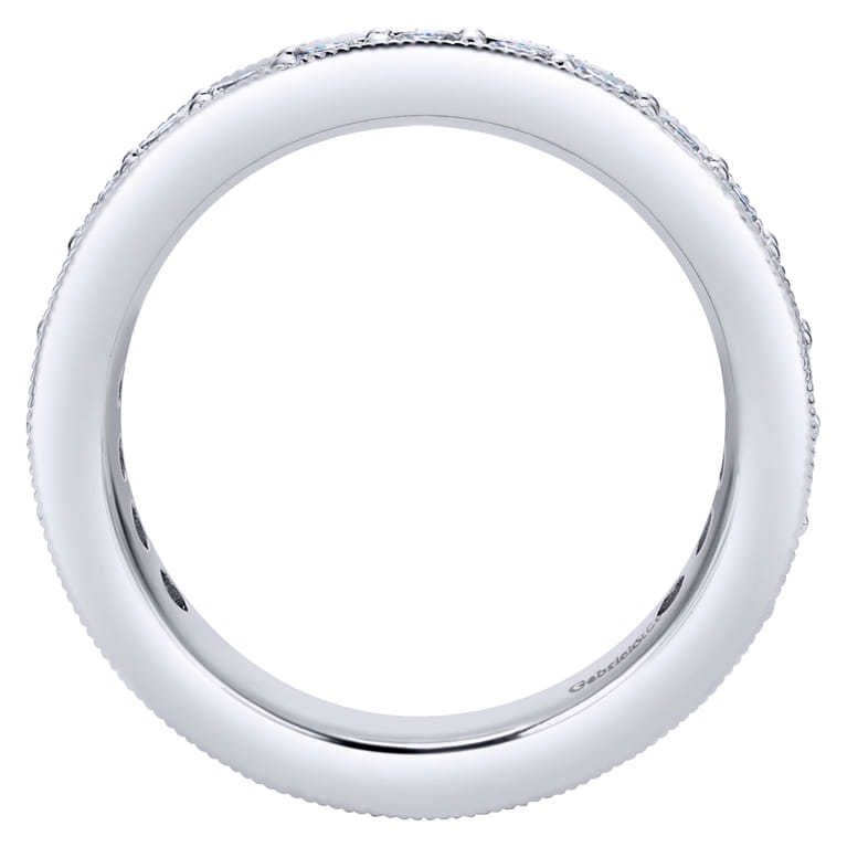 Eternity Band Wedding Ring in 14k White Gold with Round Natural Diamond at Gabriel & Co. - Shot 2