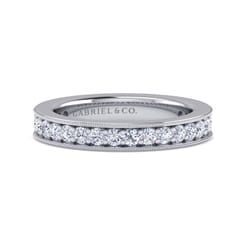 Calabria - 14K White Gold Channel Prong Set Diamond Eternity Band