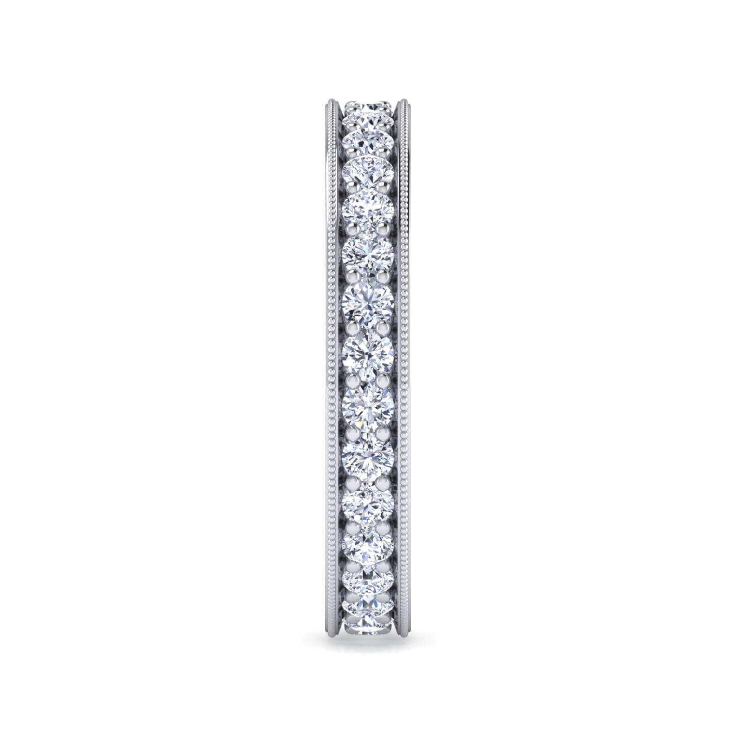 Eternity Band Wedding Ring in 14k White Gold with Round Natural Diamond at Gabriel & Co. - Shot 4